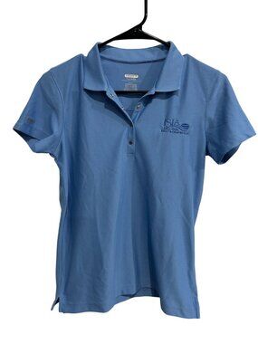 Izod Womens Blue Polo Shirt Isla Del Sol Yacht Club Size Small Preppy Coastal